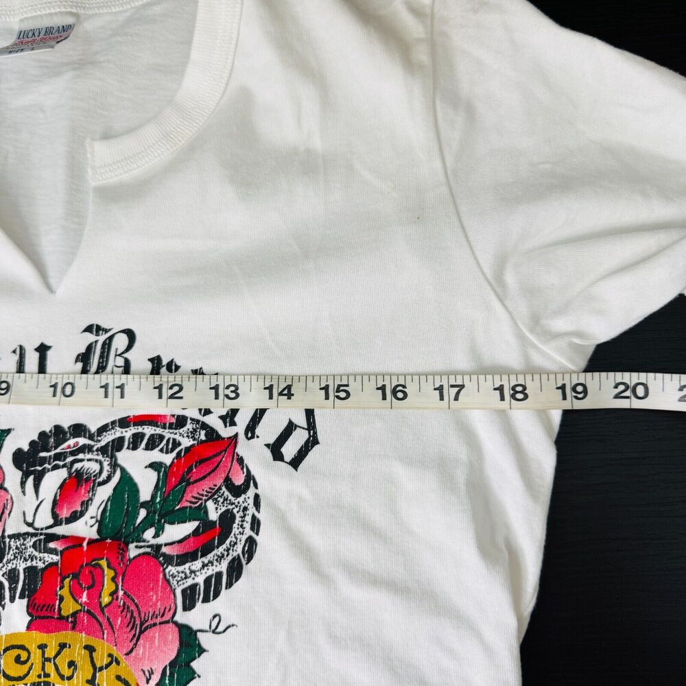 Vintage Lucky Brand Shirt Womens Large Snake Tattoo Art Hollywood Graphic Tee L - Picture 12 of 14